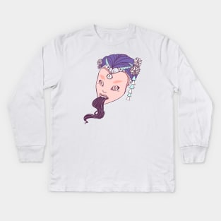 Third Eye Geisha Girl Kids Long Sleeve T-Shirt